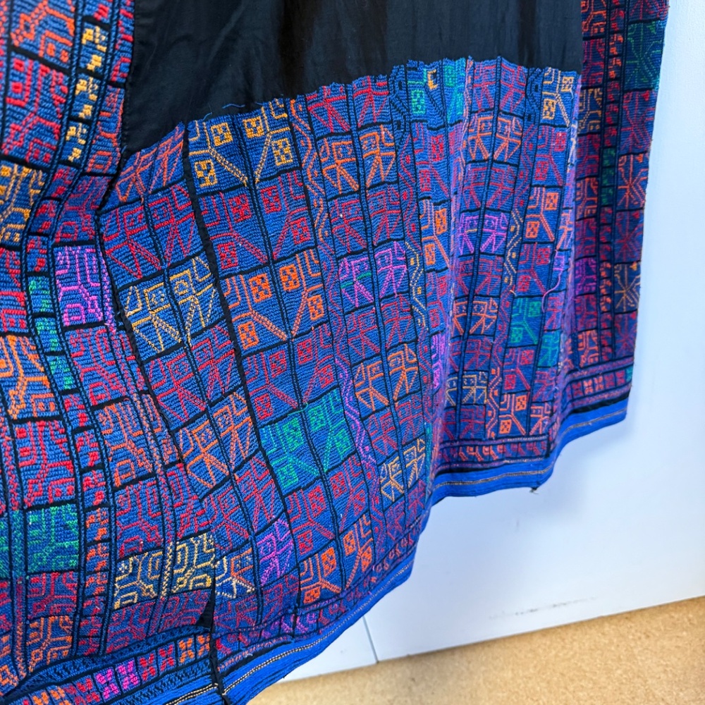 rare vintage Bedouin wedding/thobe dress, hand embroidery on cotton size XL - Picture 8 of 15